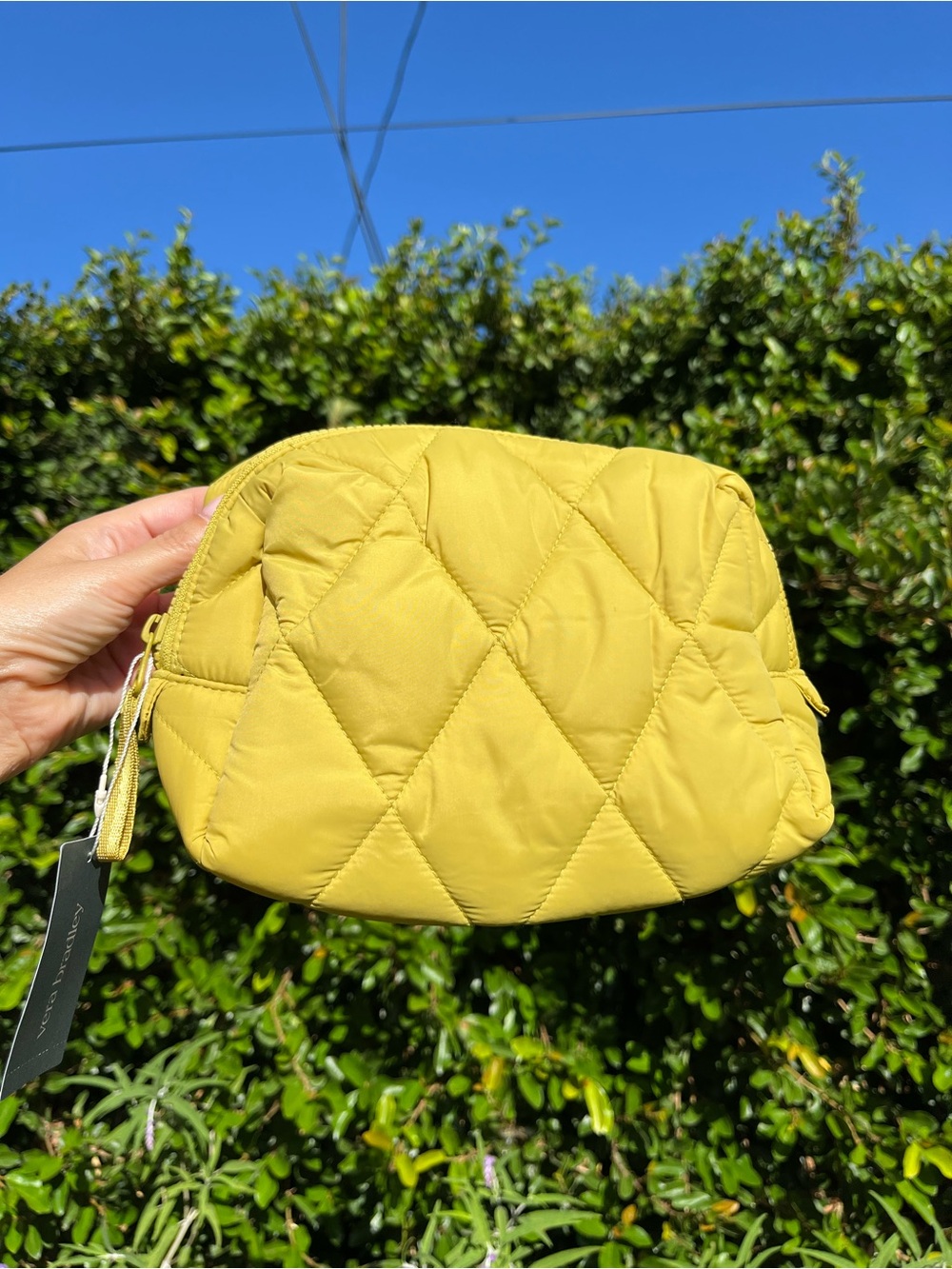 Vera Bradley Quilted Golden Olive Medium Cosmetic Bag NWT Travel